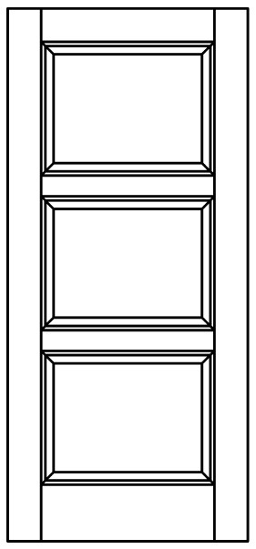 Exterior - 3 Panel Raised Contemporary - Woodport Doors