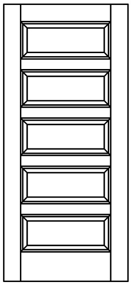 Exterior - 5 Panel Raised Horizontal - Woodport Doors