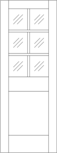 Interior - 6 Lite French over 1 Panel Flat - Half Lite