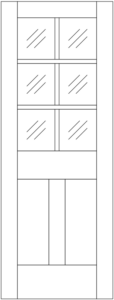 Interior - 6 Lite French over 2 Panel Flat - Half Lite