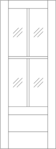 Interior -  4 Lite French over 1 Panel Flat