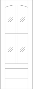 Interior -  4 Lite French Arch over 1 Panel Flat