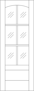 Interior - 6 Lite Arch French over 1 Panel Flat