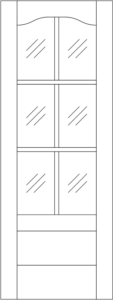 Interior - 6 Lite Eyebrow French over 1 Panel Flat