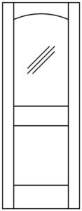 Interior - 1 Lite Arch over 1 Panel Flat - Half Lite