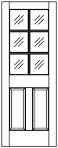 Interior - 6 Lite over 2 Panel Raised - Half Lite