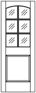 Interior - 6 Lite Arch over 1 Panel Raised - Half Lite