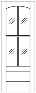 Interior -  4 Lite French Arch over 1 Panel Flat