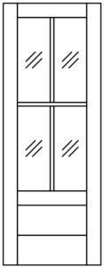Interior -  4 Lite French over 1 Panel Flat