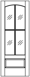 Interior - 4 Lite French Arch over 1 Panel Raised