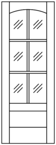 Interior - 6 Lite Arch French over 1 Panel Flat